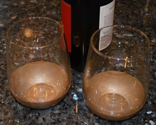 Gold wine glasses