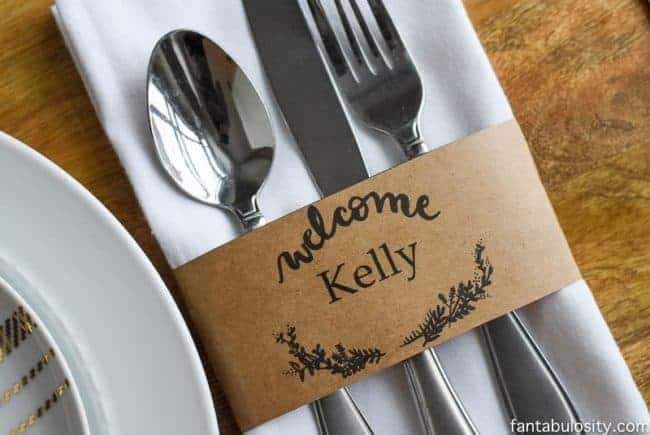 Printable place card setting