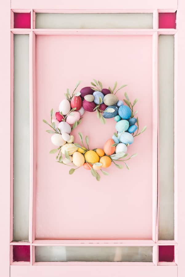 Rainbow colors Easter Egg Wreath.