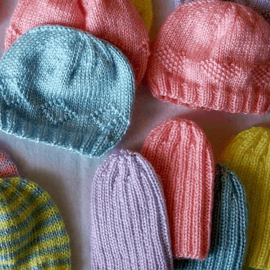 Knitted preemie hats