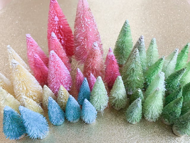 Colored bottle brush trees