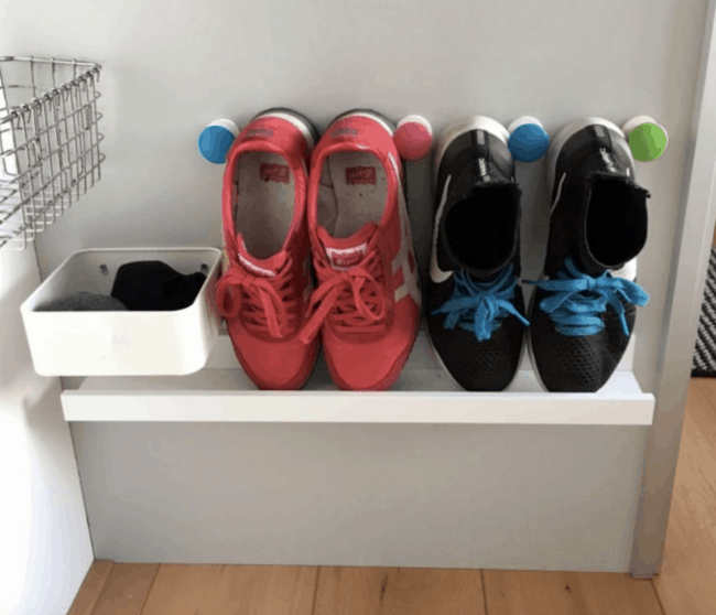 Picture shelf shoe rack.