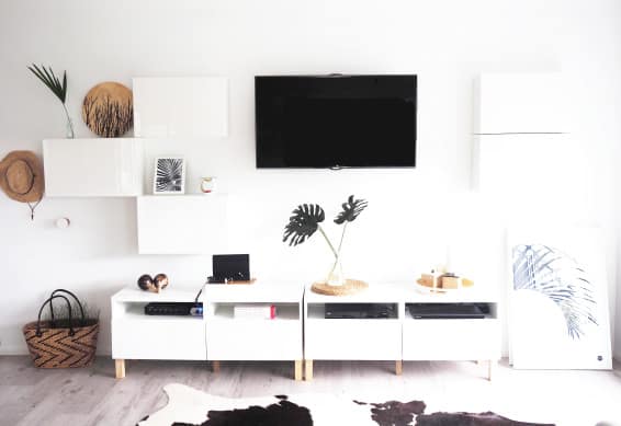 White Besta tv unit.