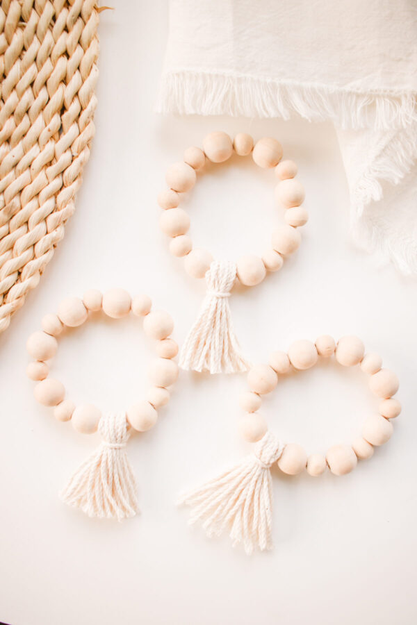 Wooden Bead Tassel Napkin rings