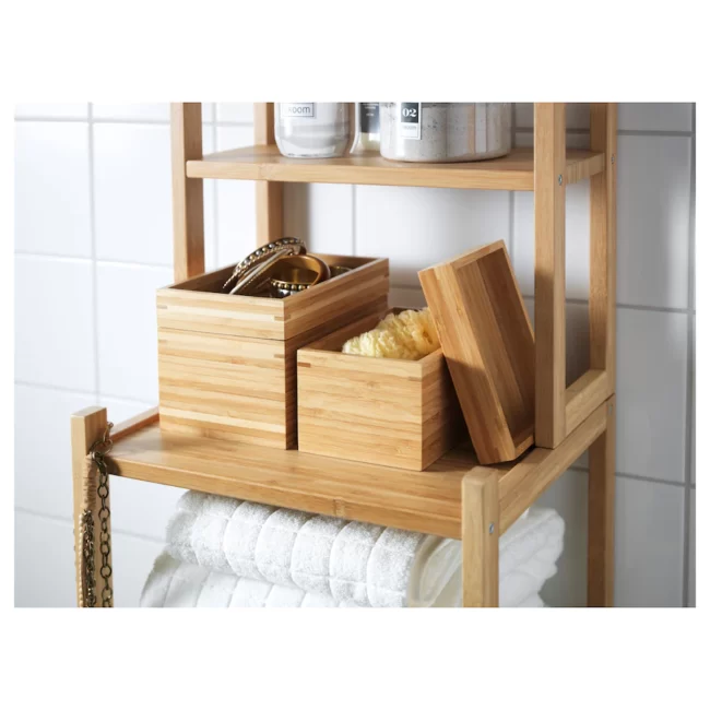 Bamboo storage boxes.