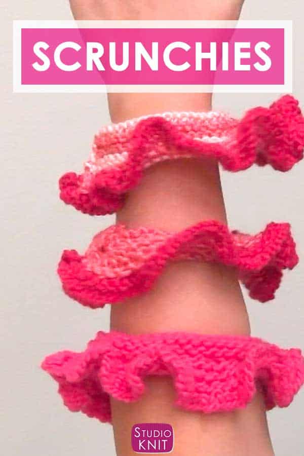 Knitted hair scrunchies