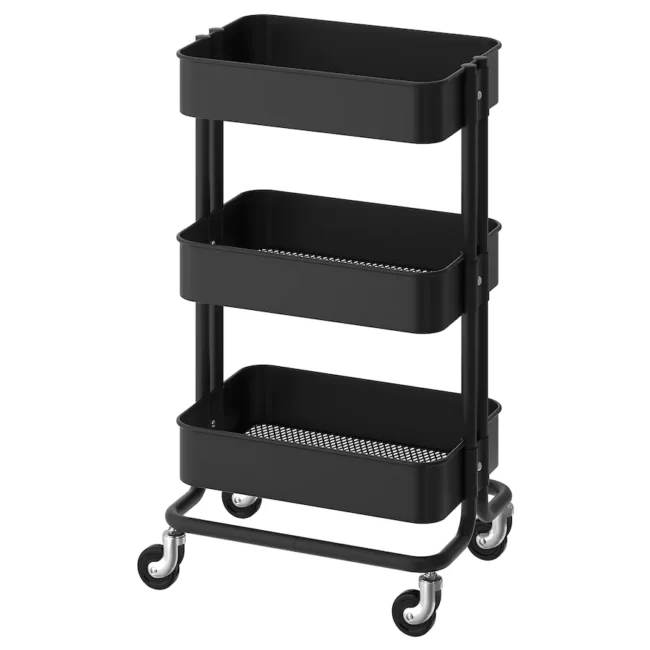 Black Raskog IKEA cart.