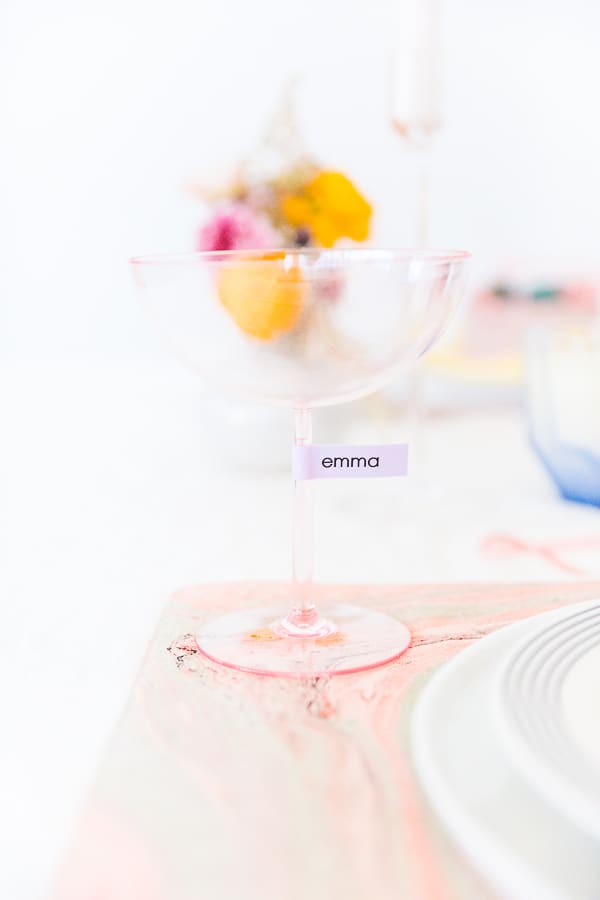 pink personalized glassware.